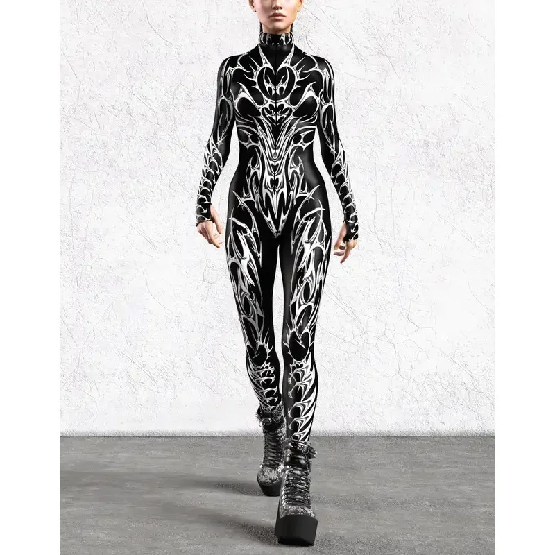 Ee01 unissex rede gótica macacão adulto punk bodysuit halloween zentai terno festival festa morphsuit rave outfits aéreo yio0!