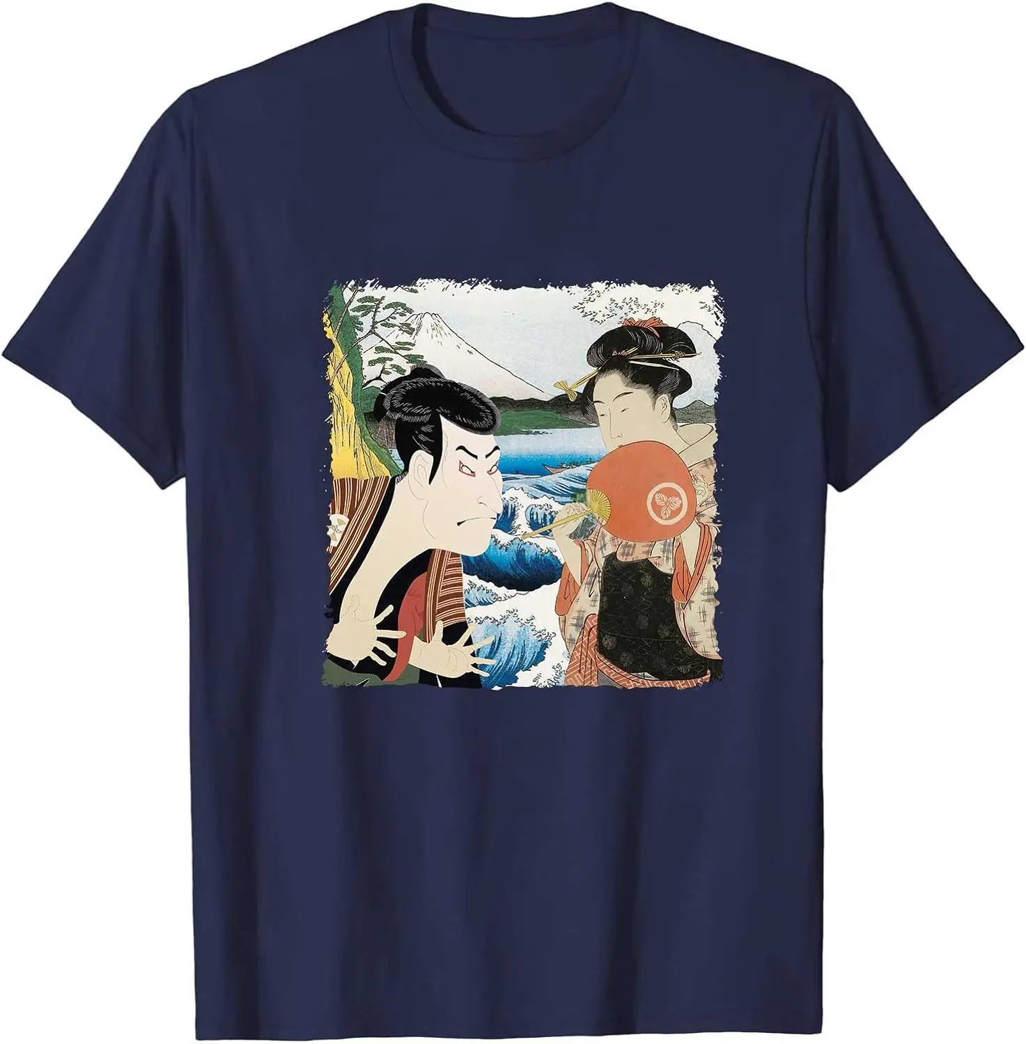 Retro Ukiyo-e Japan Art Collage Design Shirt