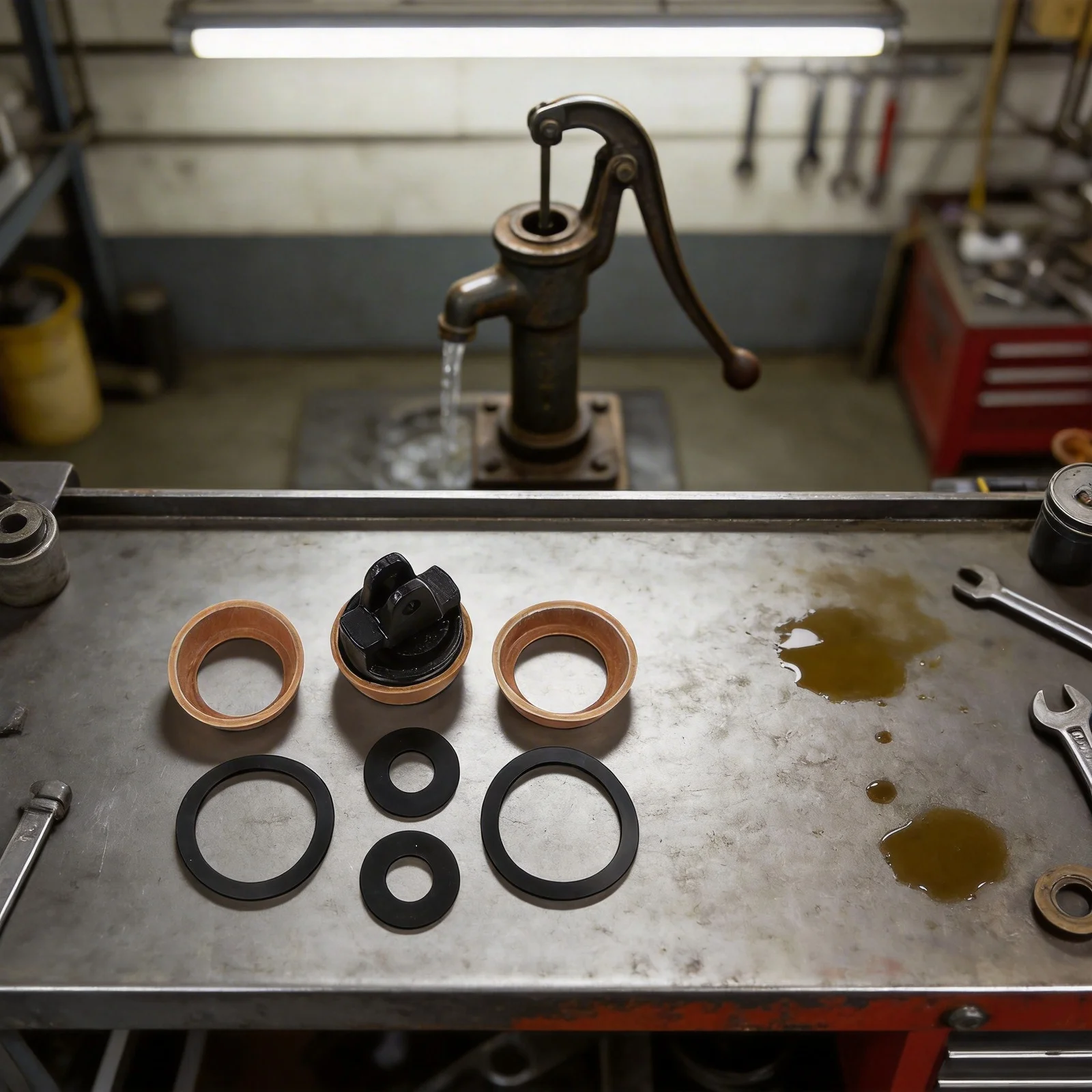 Handle Pump Replacement Piston Garden Use Pump Maintenance Scenario Cowhide Leather Seals Easy Installation Design