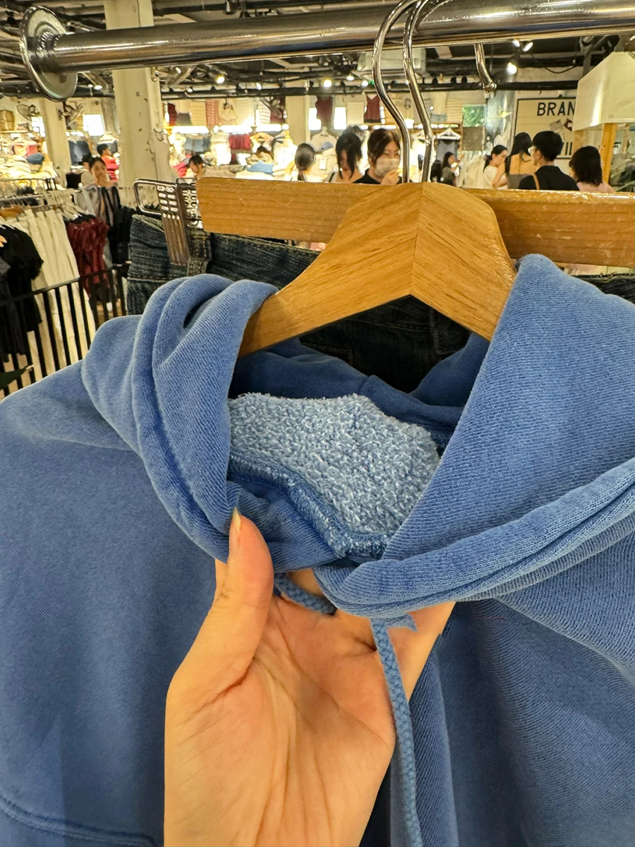 الأزرق الملكي فضفاض مقنعين البلوز المرأة الخريف جديد طويل الأكمام جيب هوديس البلوز الأعلى الشارع الشهير خمر البلوز غير رسمي