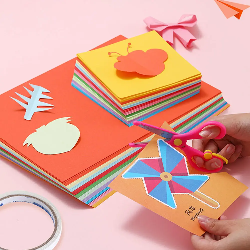 

60 Sheets Colorful Card Paper DIY Materials Safe Lightweight Compact for Classroom Camping Library Crafts Making Painting