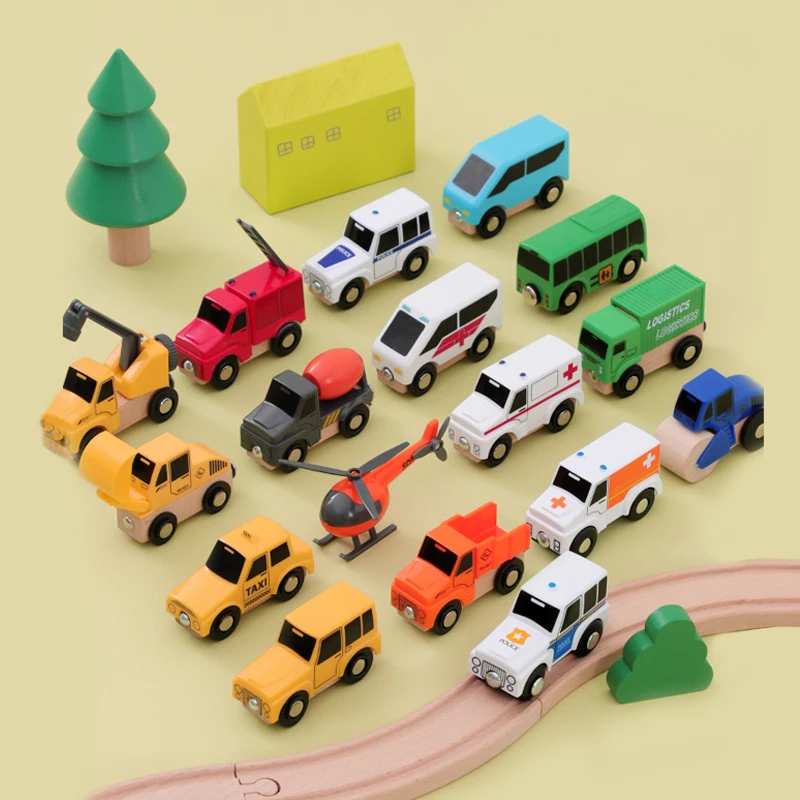 Wooden Bottom a Number Of Multifunctional Magnetic Car Scene Car Compatible With Various Brands Of Wooden Rail Children's Toys