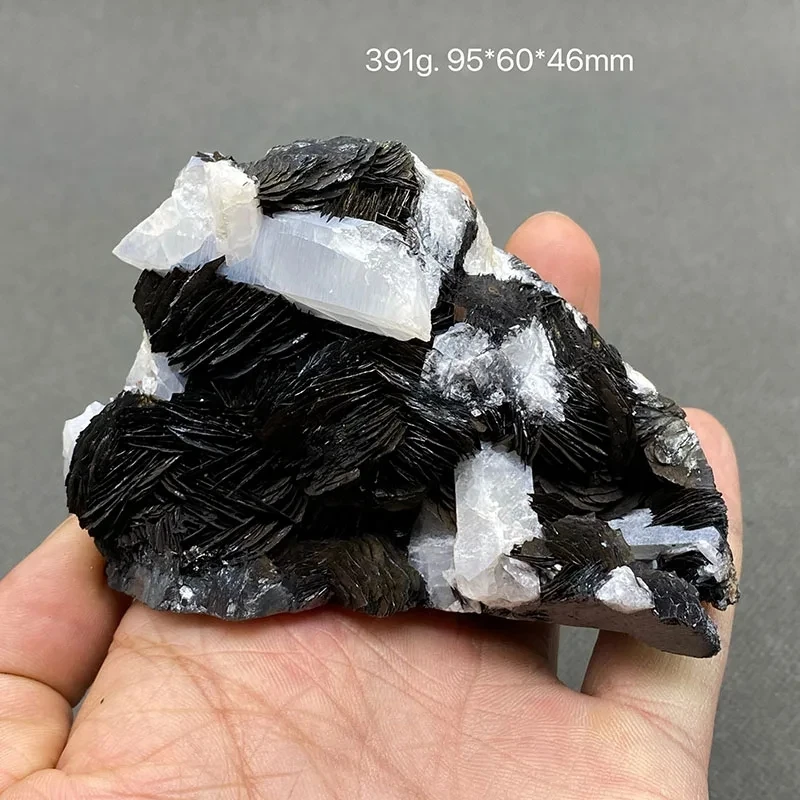 100% Natural Specular hematite and crystal symbiosis mineral specimen crystal stones and crystals quartz