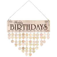 Calendar Birthday Wooden Family Board Hanging Wall Reminder Decor Tagsdiy Block home Advent Bulletin Plaque Board For Christmas