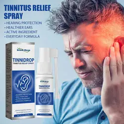 1Pcs TinniDrop Tinnitus Relief Spray Ear Ringing Relieving Drops for Ringing Tinnitus Itching Earache Health Care Earwax 60ml