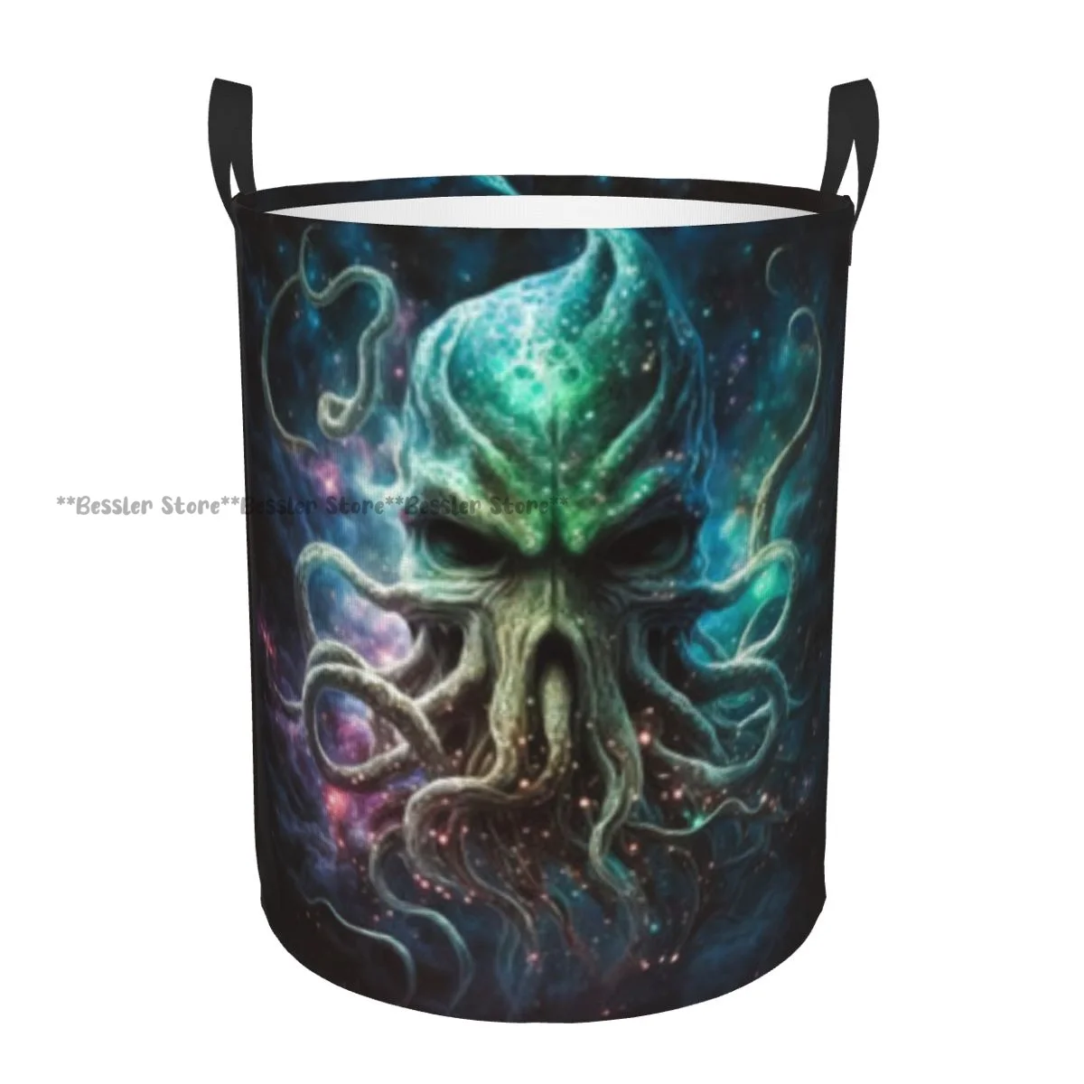 Cosmic Dreamscape Cthulhu Octopus Laundry Basket Folding Dirty Clothes Toys Storage Bucket Household