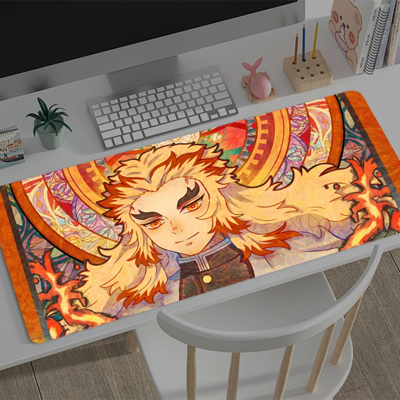

Mouse Pad Large Demon Slayer Rengoku Kyoujurou Anti-Slip Rubber Gaming MousePad Desk Pad for Office and Gaming PC Anime Mousepad