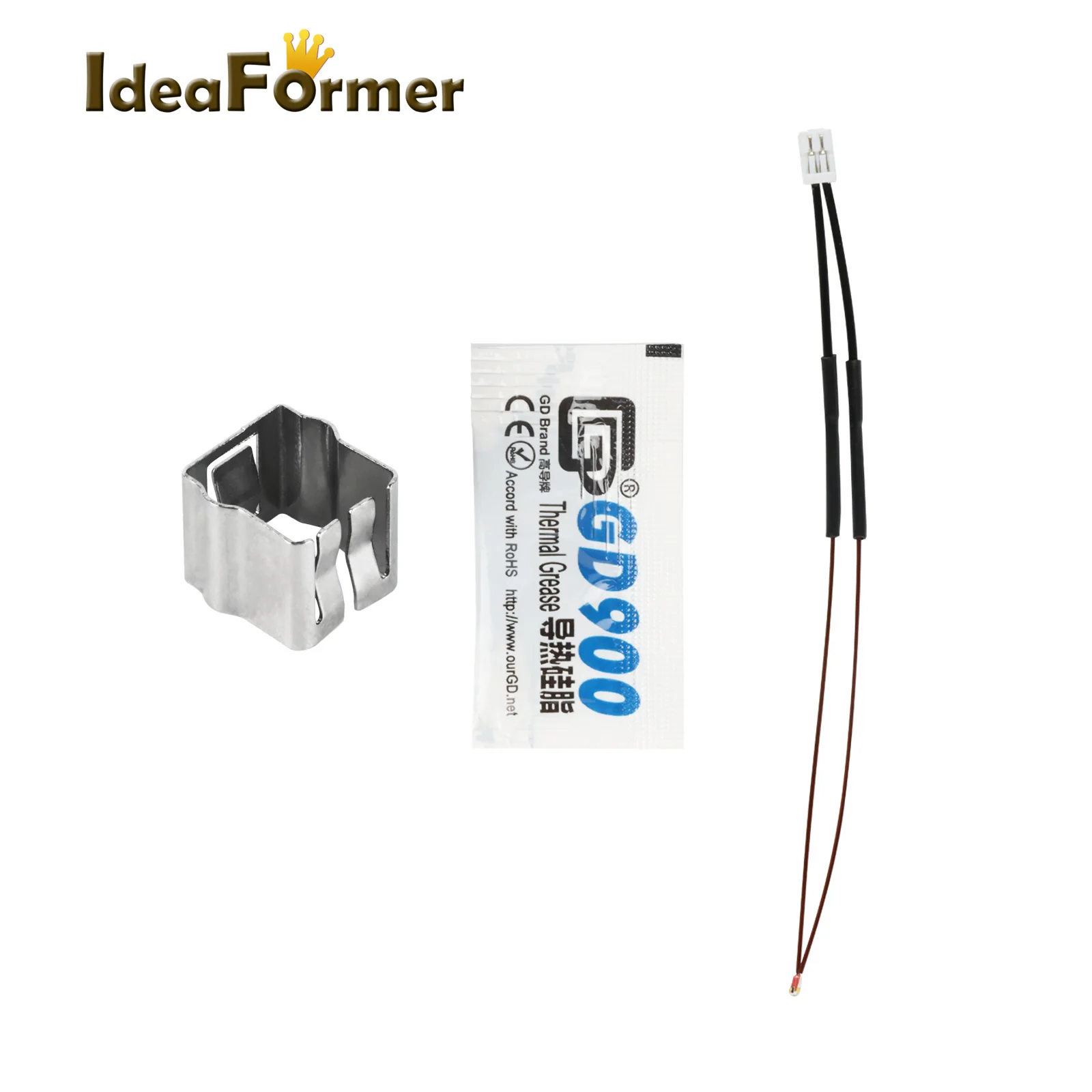 Thermistor for Bambu Lab x1/x1c 95mm Temperature Sensor -30~300°C Probe 125mm Heating Pipe for Bambu Lab P1P 3D Printer Parts