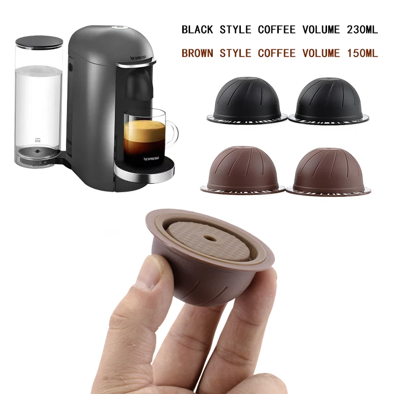 150ml/230ml Reusable Coffee Capsule Set, Refillable Filter Shells with Silicone Lids, Spoon and Brush view 3