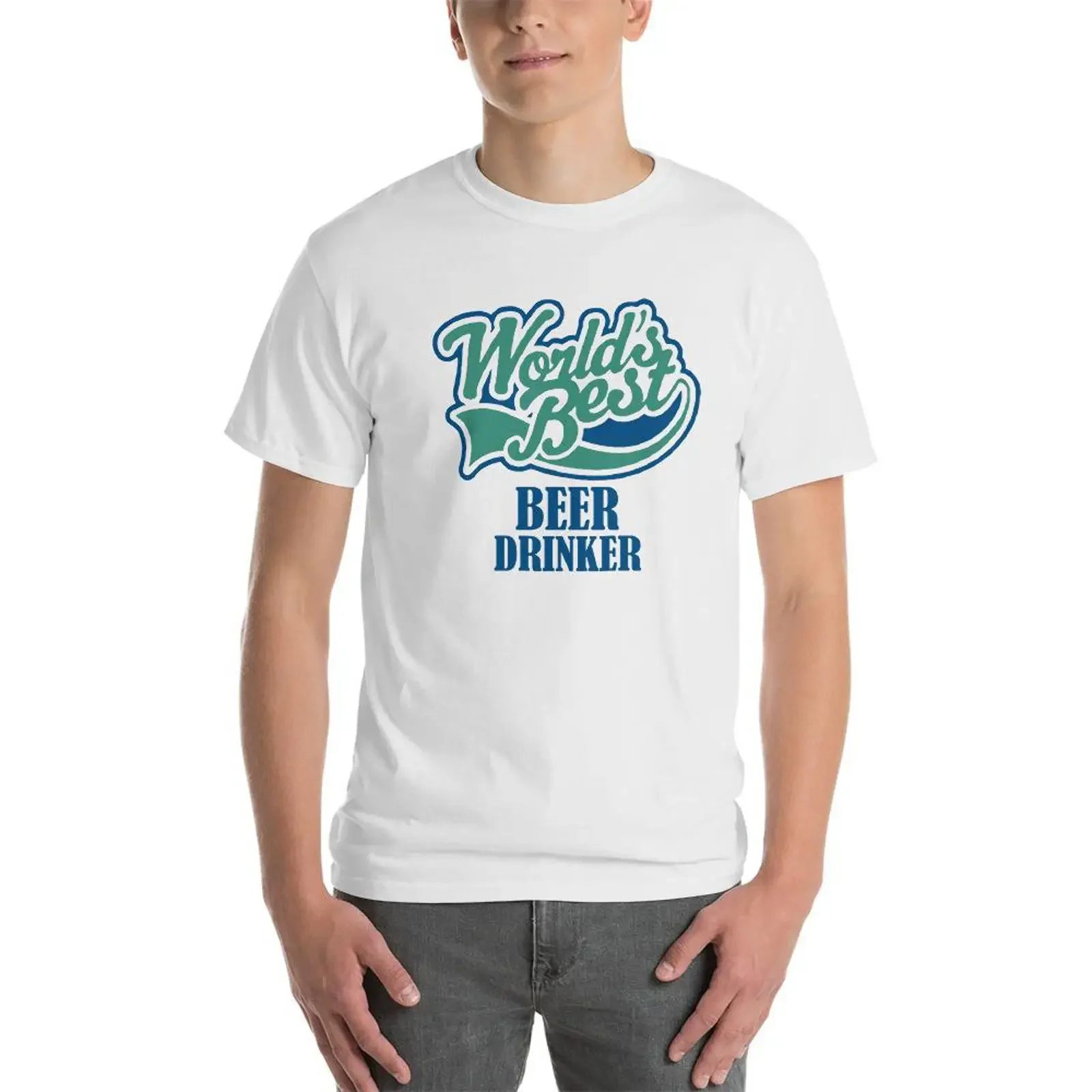 World's Best Beer Drinker Lover T Shirt White S Awkward vintage Washed Casual Soft Top For Everyday Wear Breathable homme