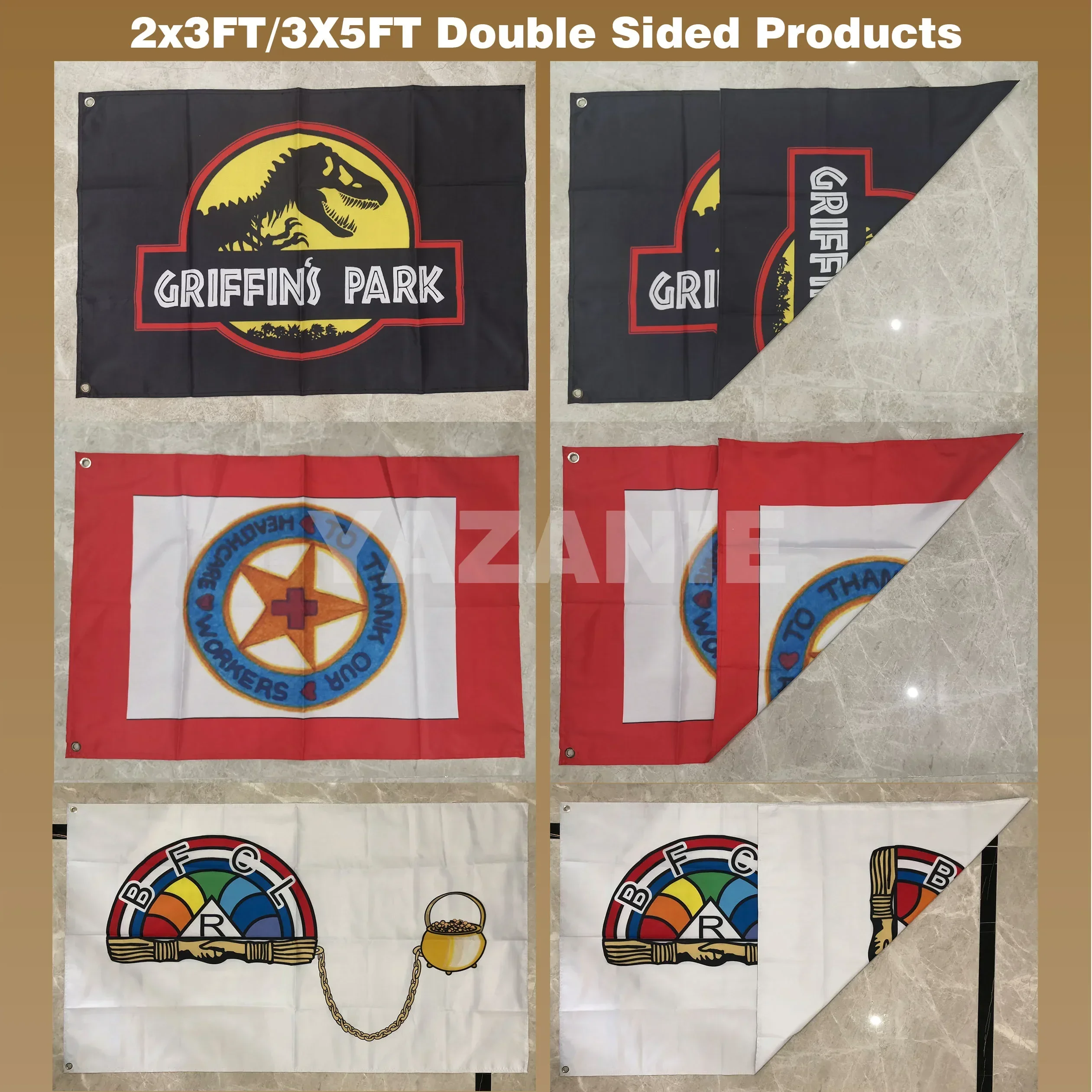 3x5ft 4x6ft 5x8ft Customized Flags Personalize Print Your Own Logo/Design/Words/Text Single Double Sided Brass Grommets Banners