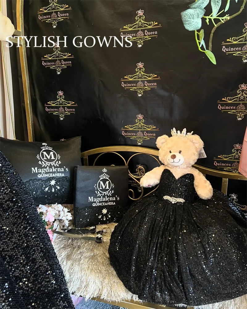 

Black Sweetheart Special Link For Personalized Quinceanera Teddy Bear Dress Exquisite Beaded Robe De Bal