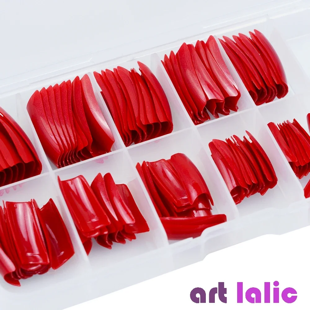 100Pcs Colorful Acrylic False Nails Full Cover French Tips Practice Manicure Kit for Nail Art Salon Tools