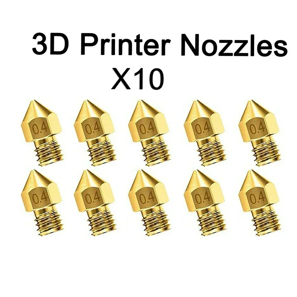 10 PCS Brass Nozzle Accessories For 3  MK8 1 75mm 0 4mm  Long Lasting And Reliable Performance  Compatibility