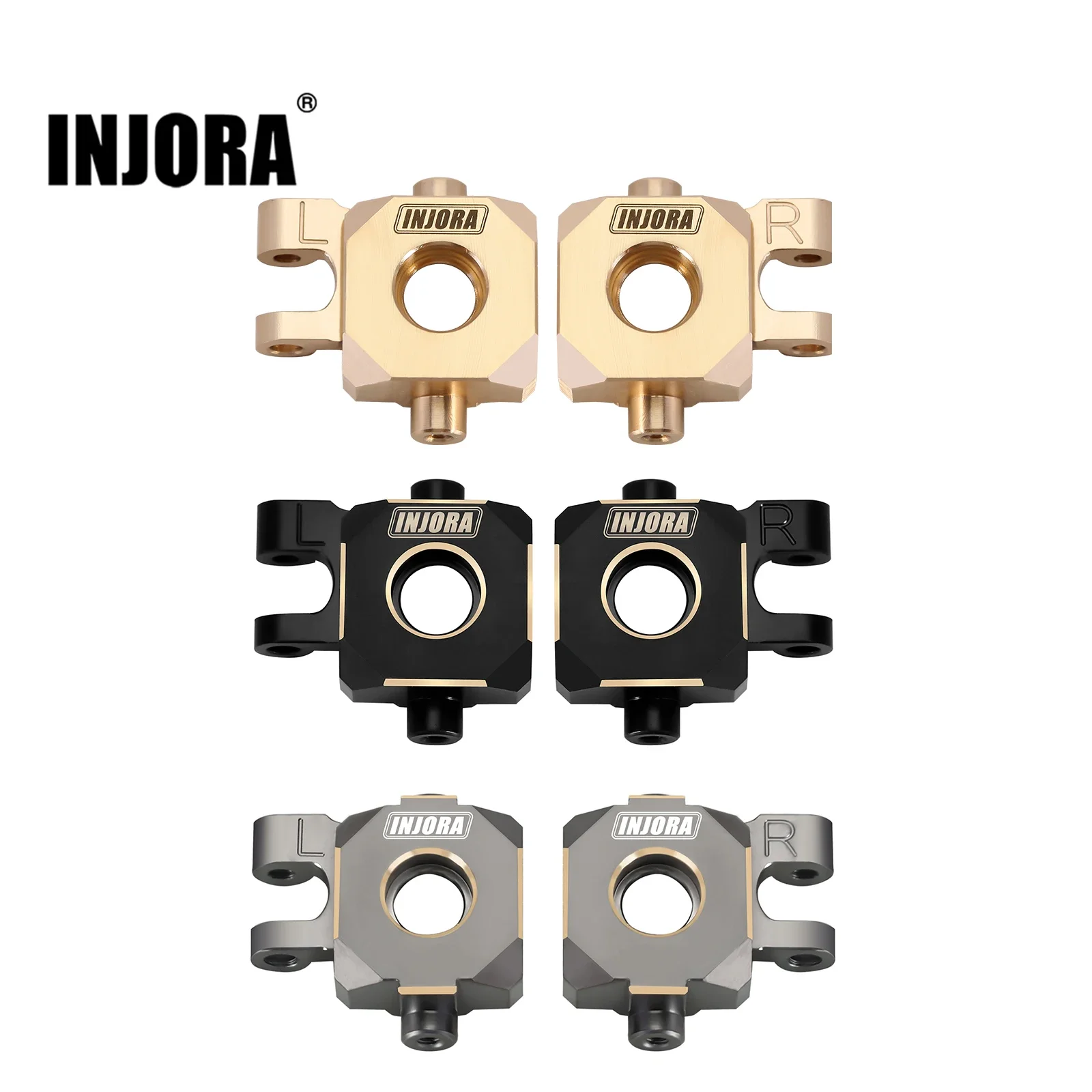 INJORA 11g Brass Steering Blocks Knuckle for 1/18 RC Crawler TRX4M Upgrade Parts (4M-04)