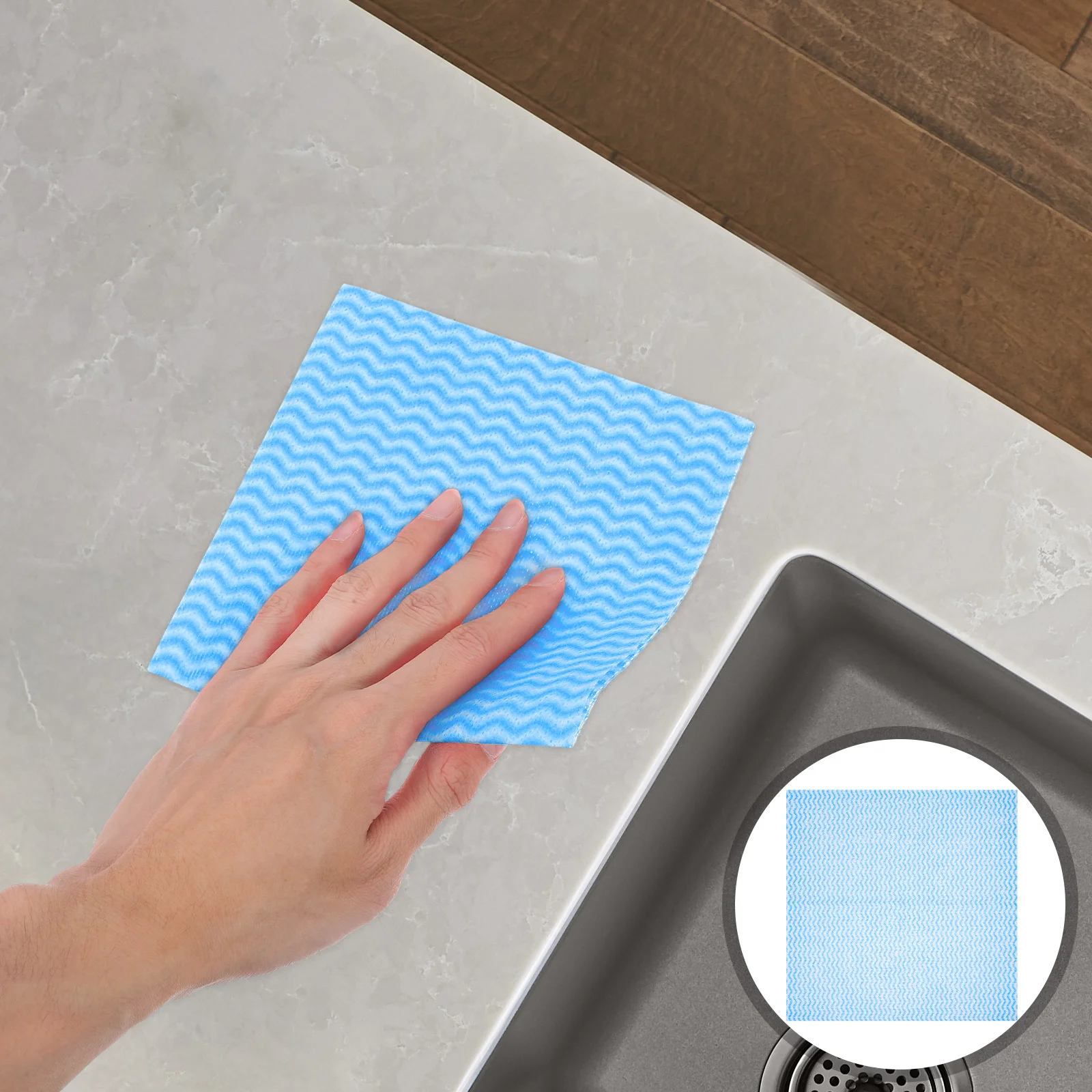 

50pcs Reusable Cleaning Cloths Kitchen Washcloths Absorbent Non-Woven Rags Quick Drying Large Size 30Cm Multi Purpose For House