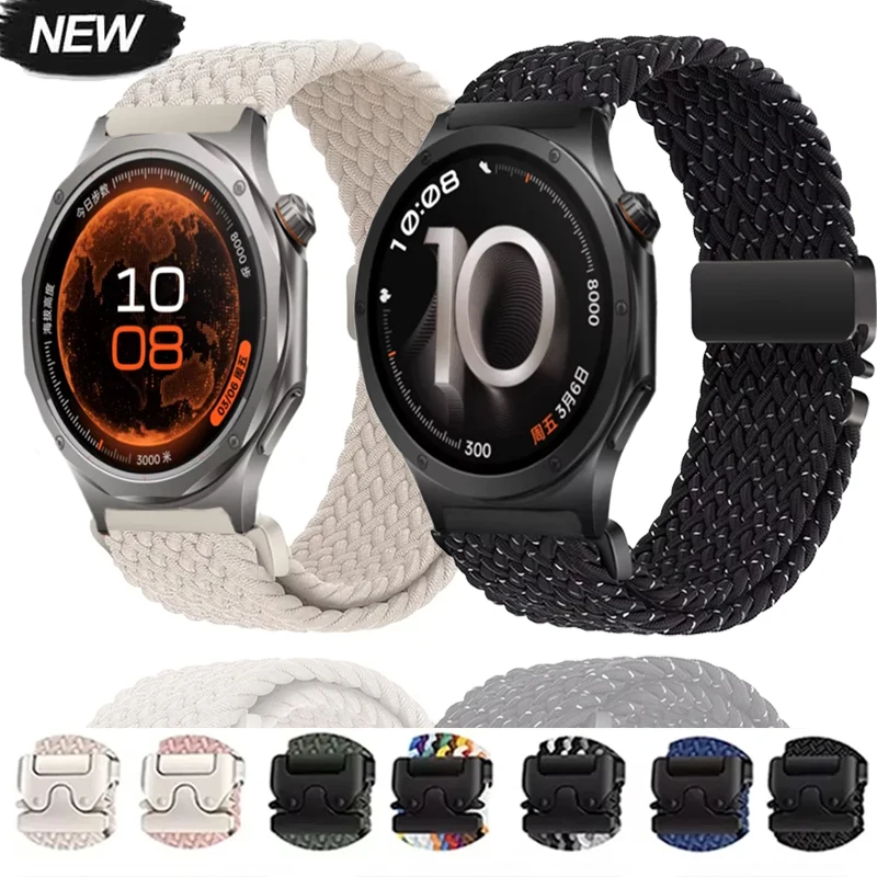 20/22mm Soft Nylon Braided Strap for OPPO Watch S X3 X2 X Parachute Buckle Adjustable Band for Oneplus Watch 4 Lite 3 2 2R Belt