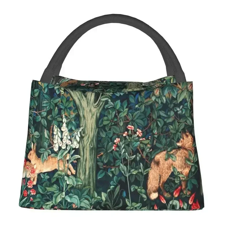 Fox And Hares By William Morris Insulated Lunch Tote Bag for Floral Textile Pattern Cooler Thermal Food Lunch Box office