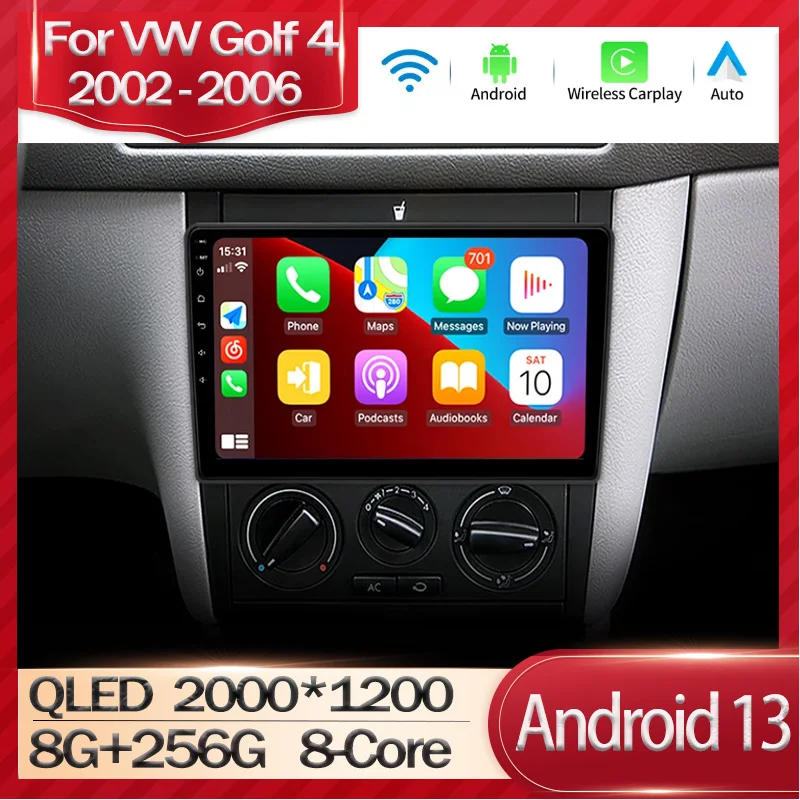 

Android Car Radio For Volkswagen VW Golf 4 IV 2002-2008 Jetta MK4 Classics Multimedia Player Carplay GPS Auto Stereo DSP QLED 5G