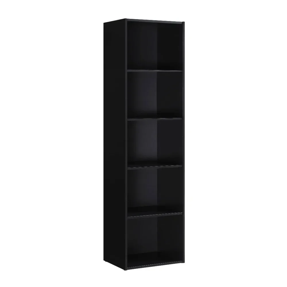 2023 New Hodedah 5-Shelf Bookcase, Black