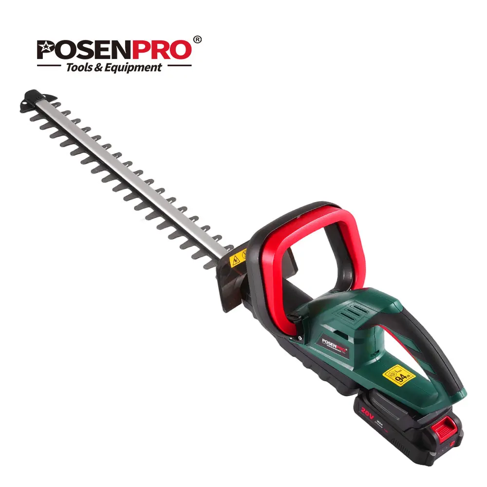 POSENPRO 20V Heckenschere und -trimmer, 510 mm Schneidklinge, 16 mm Öffnung, 2,0 Ah Lithium-Akku, auch für Makita 18V Akku geeignet, ultraleicht, 2,2 kg, Zwei-Wege-Sicherheitsschalter, Soft-Grip-Griff