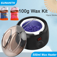 500ML Hair Removal Wax Heater Melting Warmer Pot LCD Temperature Display Hard Wax Melter Professional Tool for Salon Use