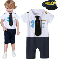 Baby Boy Pilot Romper Newborn Astronaut Costume Space Suit  Infant Halloween Carnival Fancy Dress Playsuit Aviator Jumpsuit