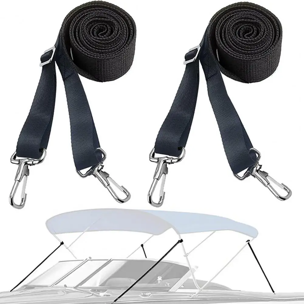 

1 Pair Adjustable Bimini Top Straps Nylon Double End Snap Hook Boat Canopy Straps Boat Awning Hardware Accessories