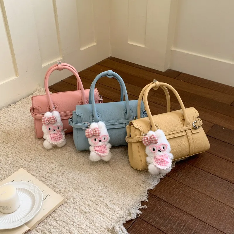 韓国風ハンドヘルドボウリングバッグ女性のシンプルな夏の新しいファッションクロスボディ小さなスクエアバッグエレガントなミニマリストデザイン