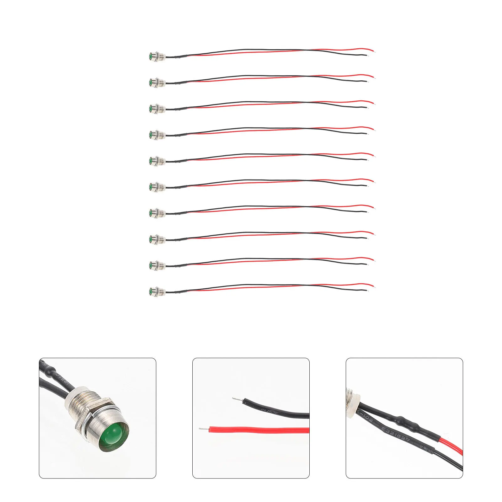 

10 Pcs LED Indicator Light Lamp Premium Material Device Iron Metal Stable Performance