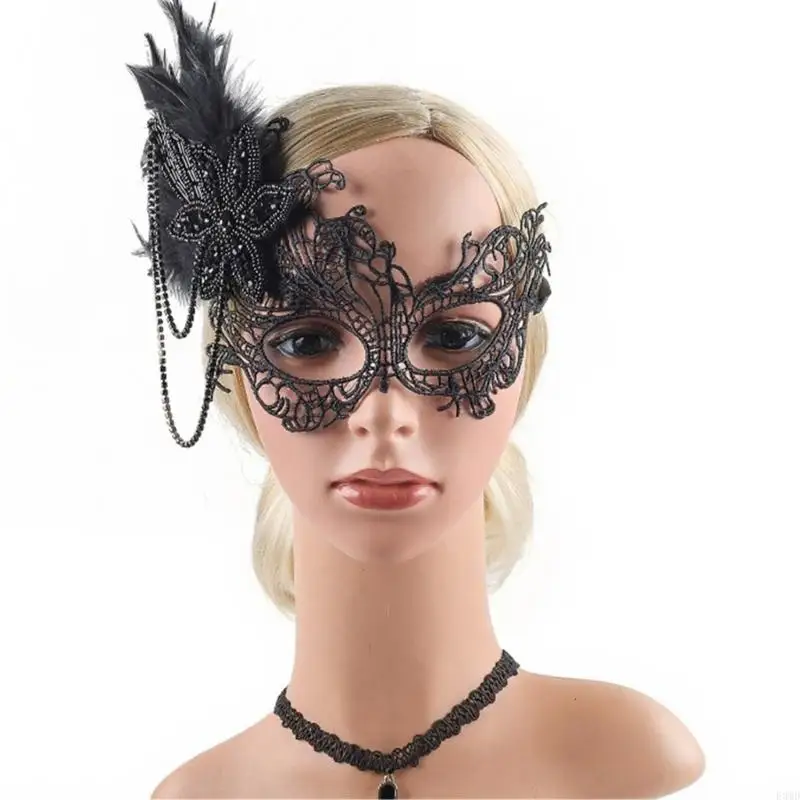 Vintage Design Lace Mask Embellishment Halloween Dance Dance F3MD