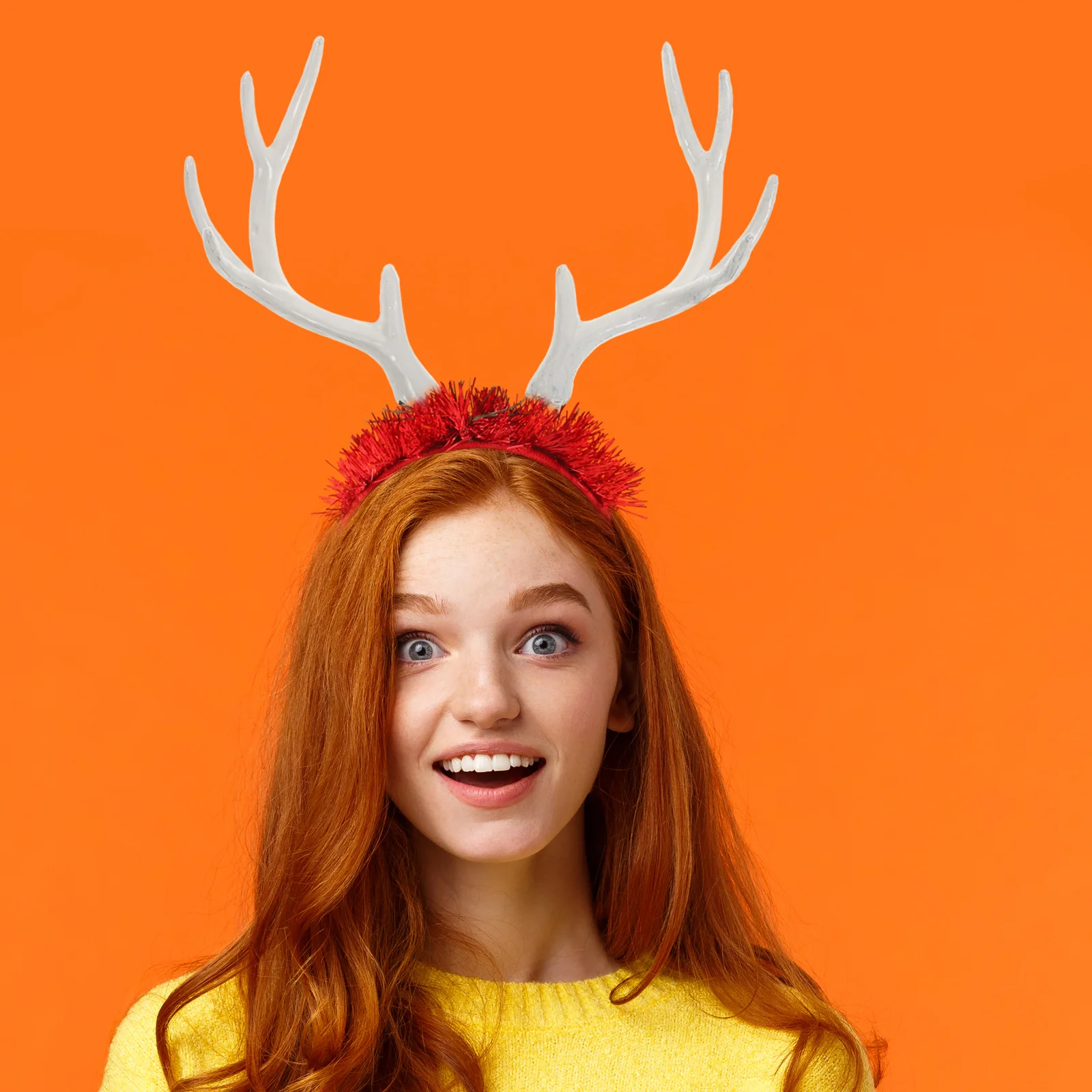 

25Cm White Deer Antlers Realistic Faux Horns For Christmas Costume Party Decor Craft Diy Reindeer Accessories Holiday