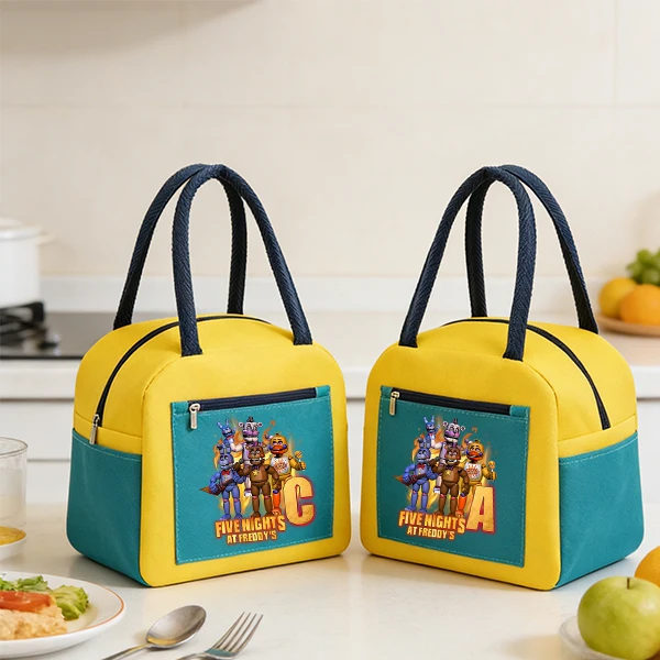 

Five Nights At Freddys Lunch Bag Boy Insulation Bento Pack Letter Printed Thermal Food Bag Meal Pack IcePack Bento Lunch Handbag