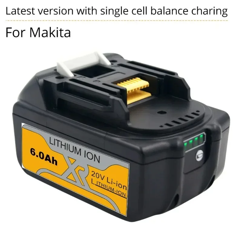 สําหรับ Makita ใหม่ล่าสุดปรับปรุง BL1860 20 V 6000mAh แบตเตอรี่ลิเธียมแบตเตอรี่ลิเธียมไอออน BL1840 BL1850 BL1830 BL1860B LXT 400