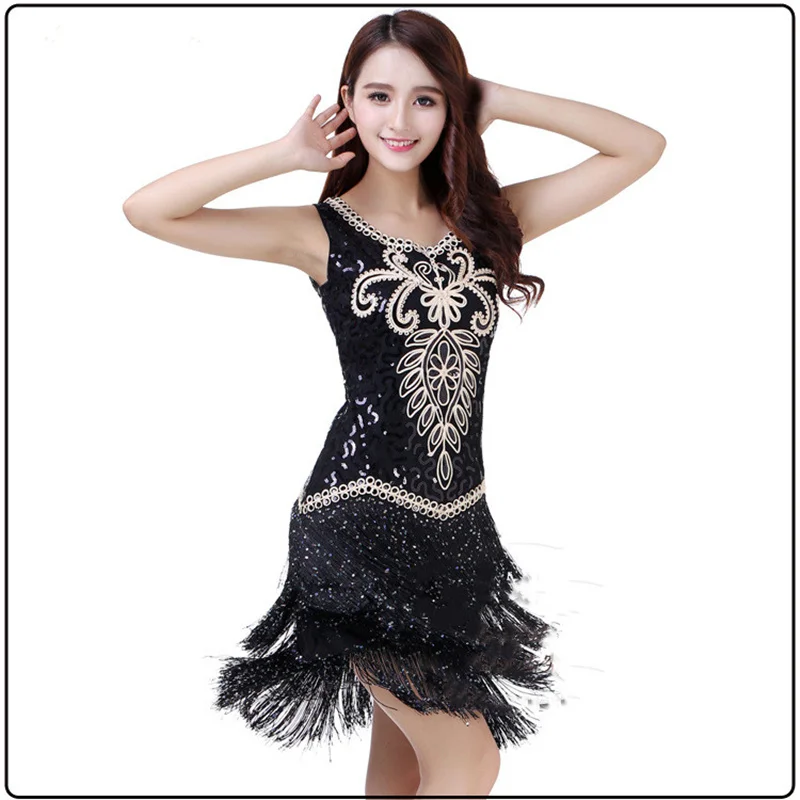 New Sexy Latin Dance Performance Wear Dress For Woman With Tassel Bandage Salsa Dancing Dress Ballroom Tango Dresses