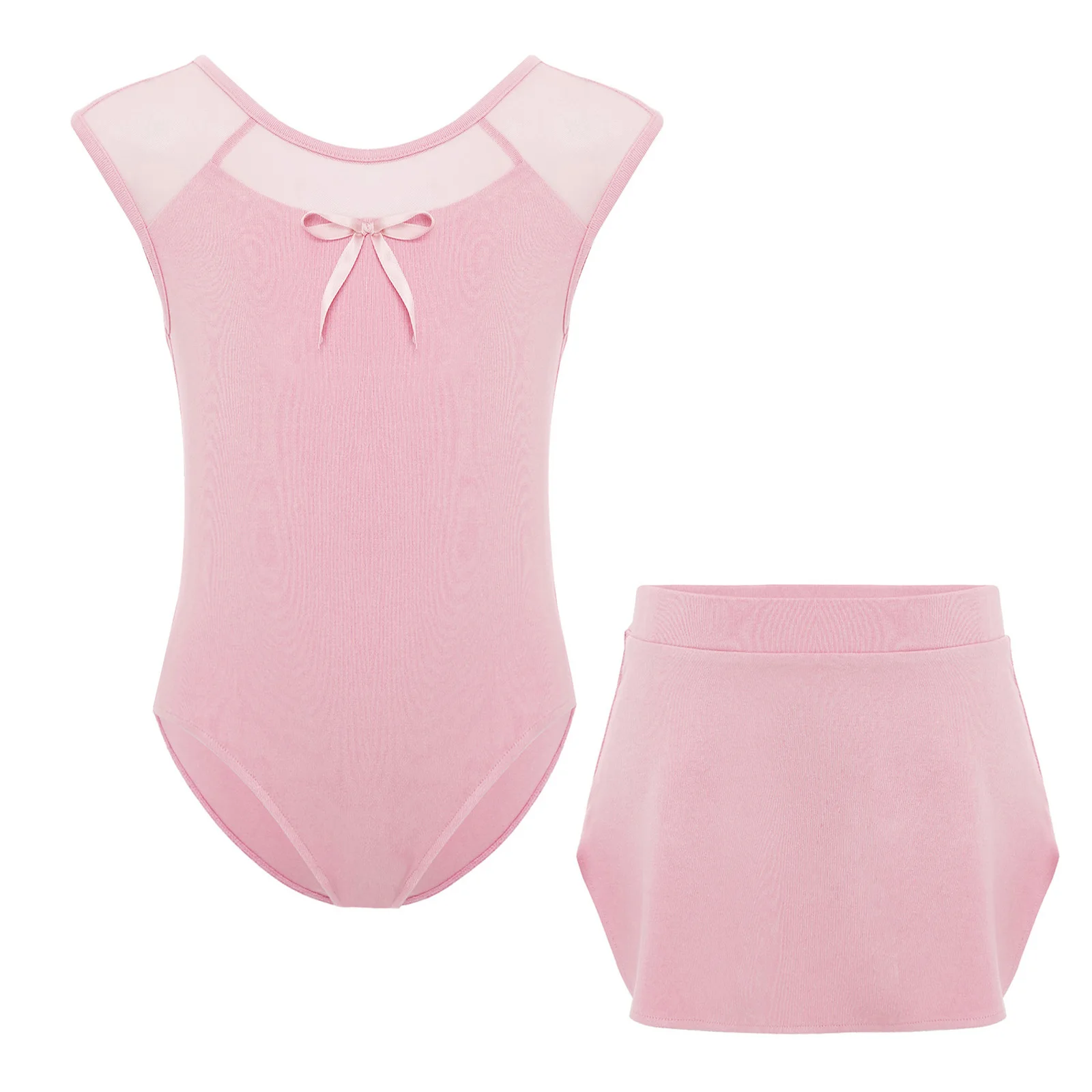 女の子バレエレオタード メッシュスカート付き 体操 スケート ダンス ボディスーツ 衣装 バレリーナ ヨガ ダンスクラス 練習服