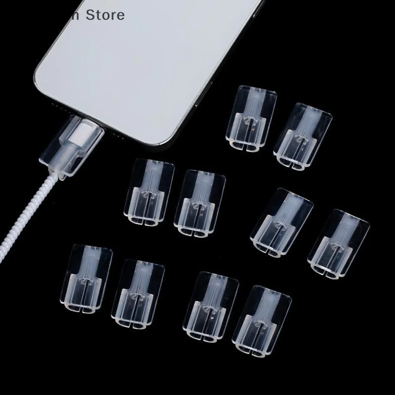 5/10/15 Pcs Phone Charger Cable Protector Clear TPU Charger Cable Winder Anti-Breaking Wire Protective Sleeve