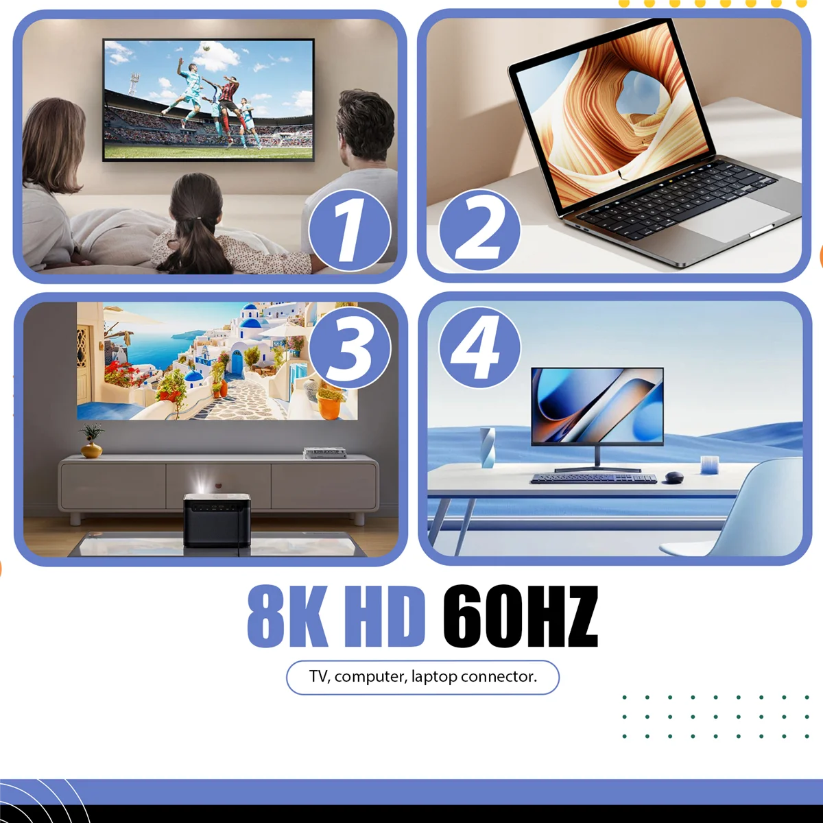 

Magnetic -Compatible Adapter 8K High-Definition Male to Female Converter for TV Projector Laptop Magnetic Adapter