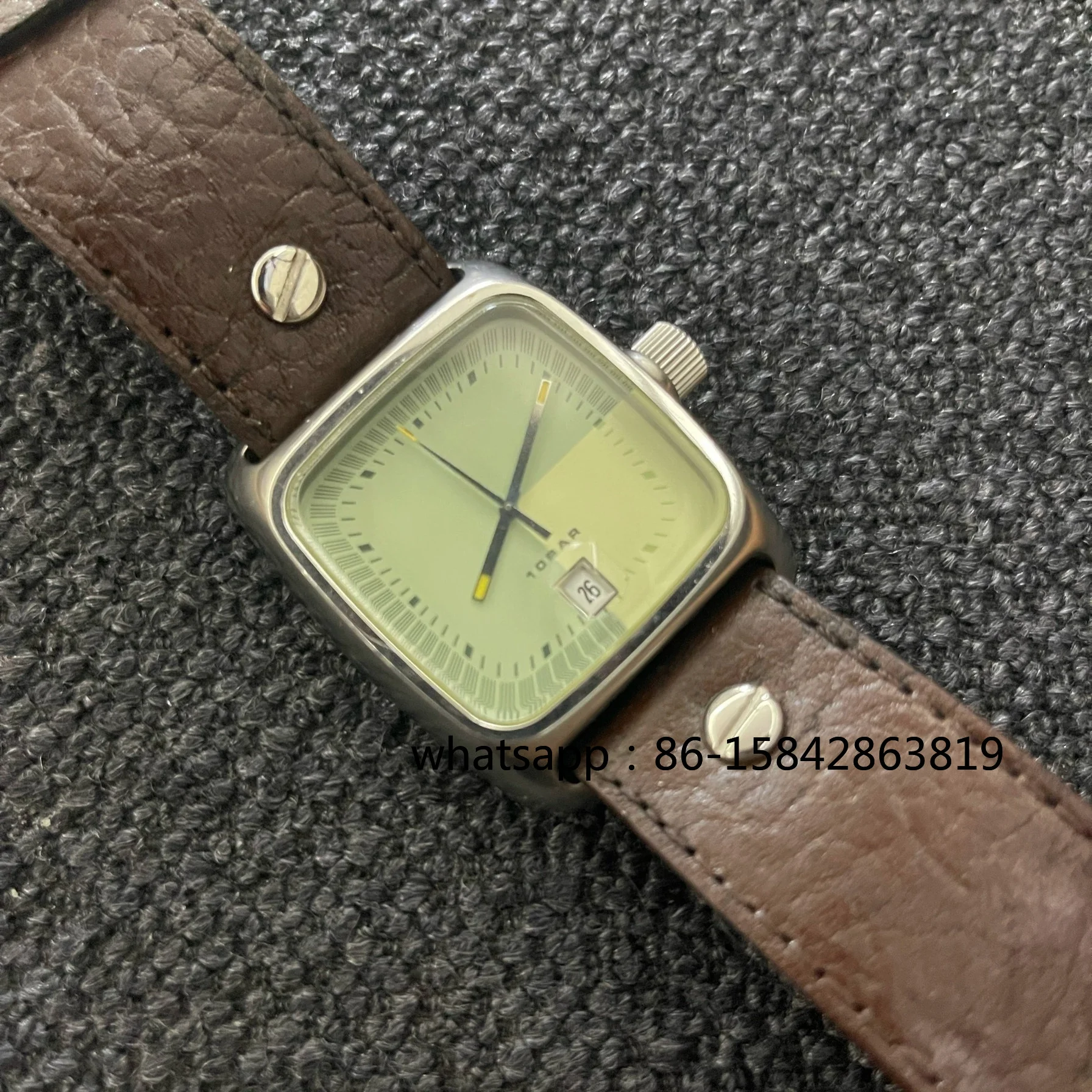 Brown Medieval Watch Vintage Square Leather Strap Quartz Watch