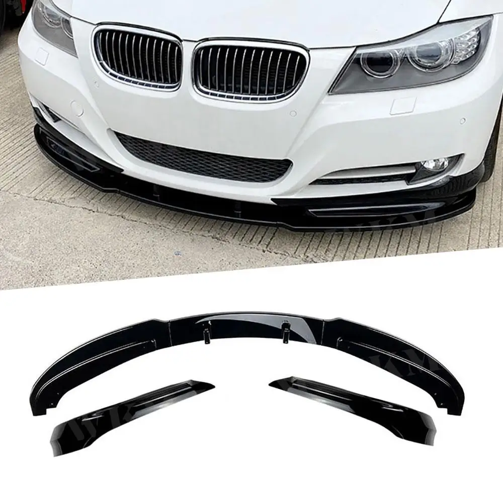 

1set Carbon Look Front Lip Spoiler Flaps Apron For Bmw E90 E91 LCI 320i 2009-2012 Front Bumper Lip Chin Spoiler Bumper Extension