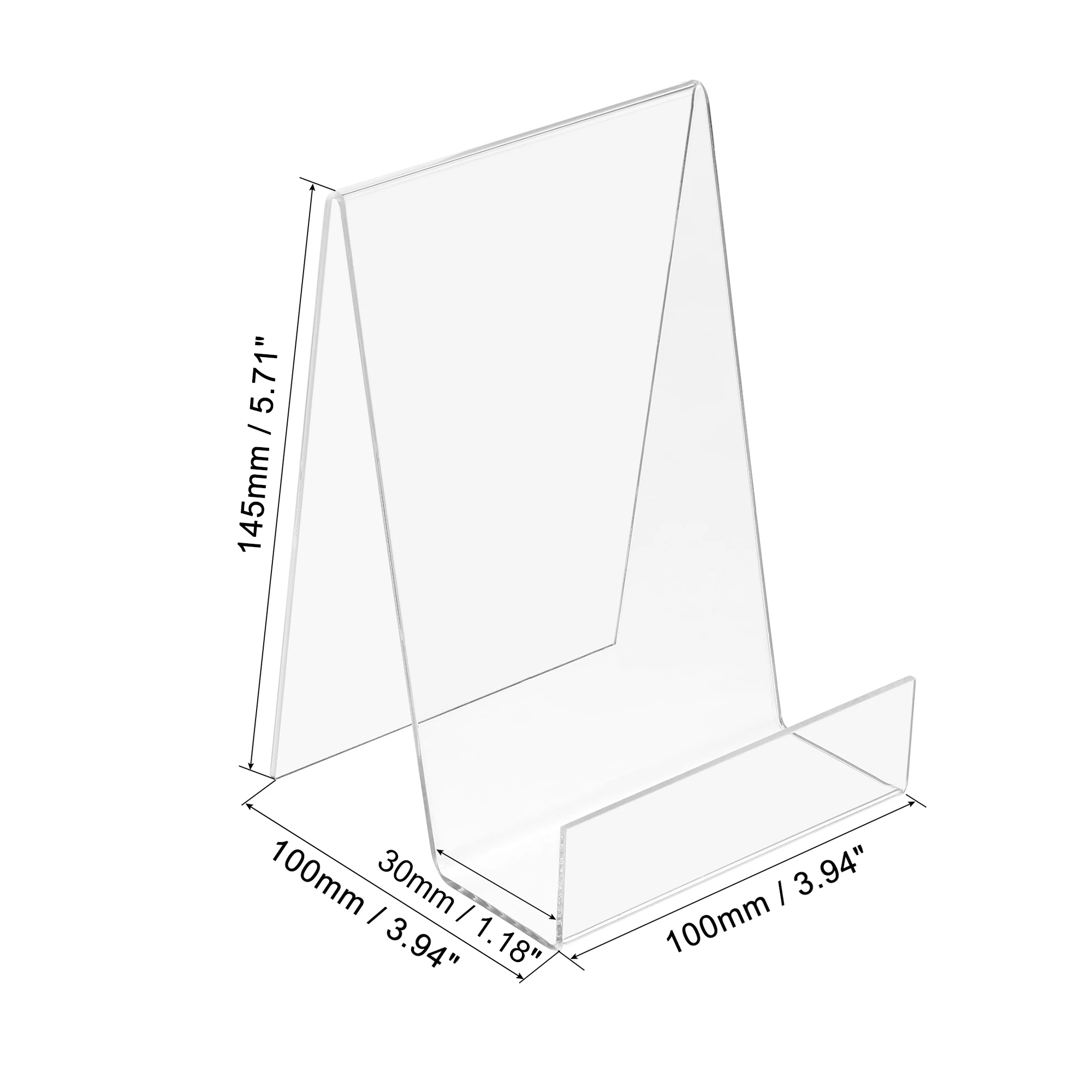 5Pcs 145mm Height Book Stand Clear Acrylic Display Stand Clear Bookshelf Acrylic Level Desktop Book Display Holder for Reading