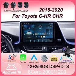 Android 16 Carplay Auto For Toyota C-HR CHR 2016 - 2020 LHD RHD Car Radio Multimedia Video Player Navigation GPS QLED