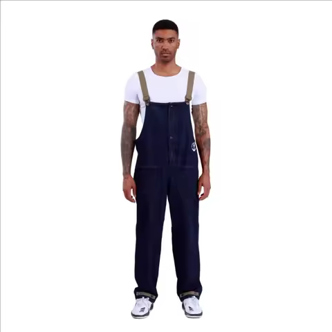 Tooling American Retro Navy Deck Overalls Spring and Autumn Washed Straight Men Jeans