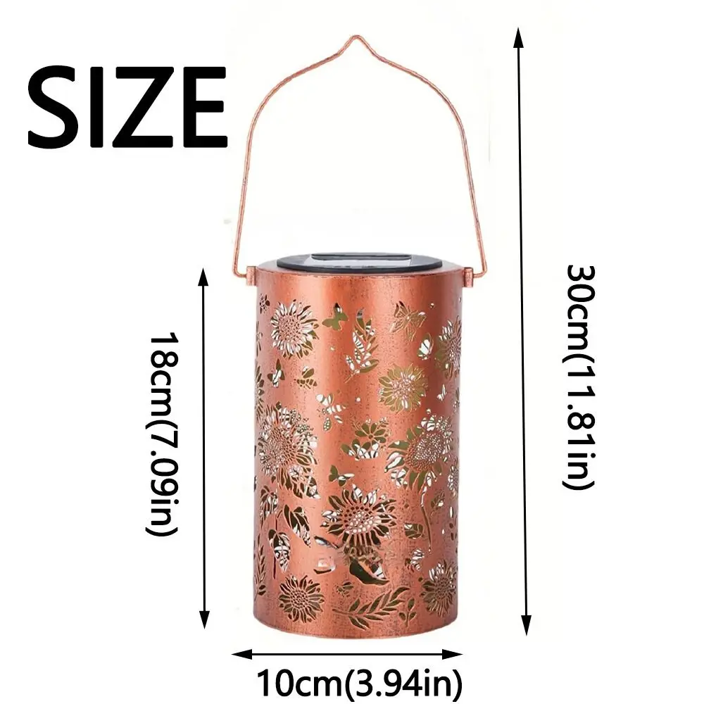 Butterfly/Flower Hanging Solar Lanterns Solar Powered Hollow Out Solar Wind Chime Lamp Waterproof Vintage Solar Projection Lamp