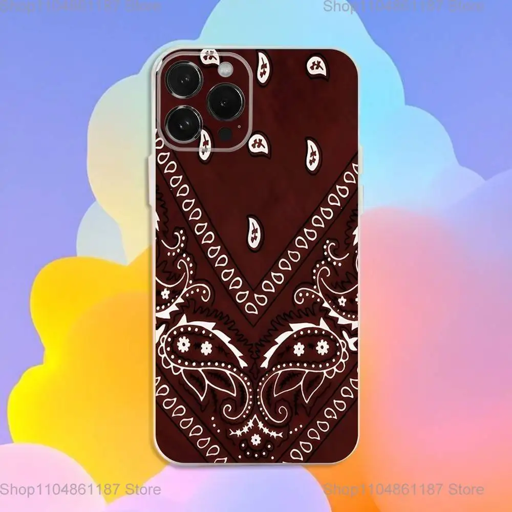 حافظة هاتف بنمط باندانا لهاتف آيفون 17,16,15,14,13,12,11 Pro,Max,Plus,X,XS,XR,SE,سيليكون شفاف صغير ناعم