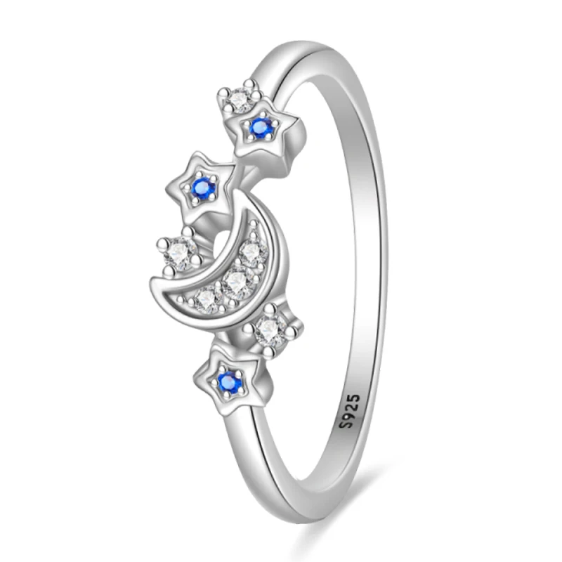 Women's Silver Star Cross Infinity Bow Zircon Ring
