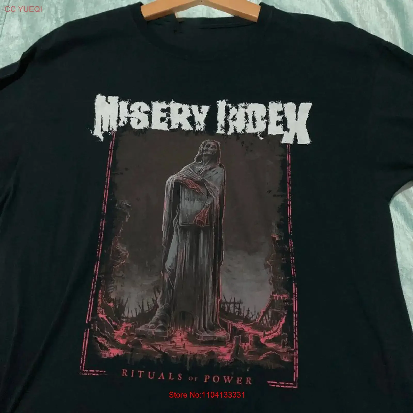 Camiseta Misery Index Rituals of Power, talla completa S a 5XL 1L421, ropa de calle transpirable lavada vintage, Unisex, ligeramente a la moda