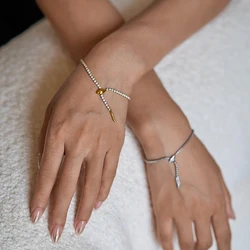 Cz stone snake chain bracelets stainless steel bracelets for women minimalist dainty stainless steel jewelry new in 2024