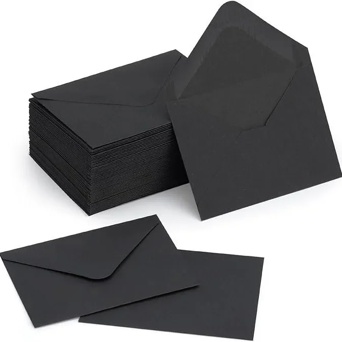 Imagem -04 - Envelopes para Convites de Casamento Papelaria Embalagem de Presente Cartão Postal Verde e Preto Estilo Ocidental 133x183 mm 50 Unid