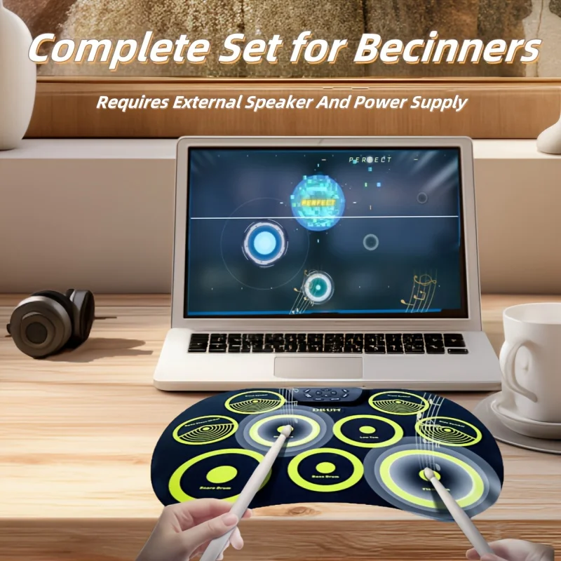

[Portable Electronic Drum] 9-Pad Electronic Drum Set, Electric Drum Set - Great Holiday Xmas Birthday Gift - Portable USB Electr